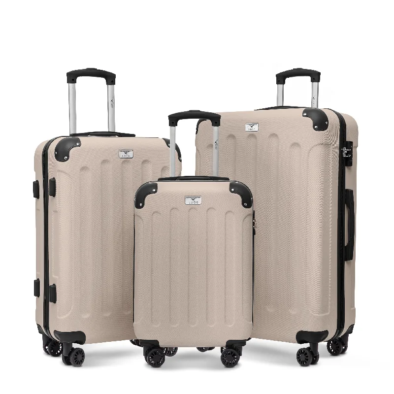 Skywander 3pc Suitcase Set in Beige