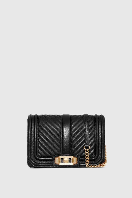 Chevron Quilted Small Love Crossbody