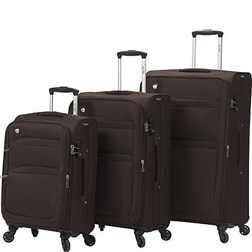 Mia Toro Alagna Softside Spinner Luggage 3 Piece Set, Coffee