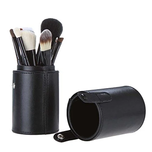 Voberry® Professional Faux Leather Makeup Brushes Holder Cosmetic Brush Container Cylinder Vessel