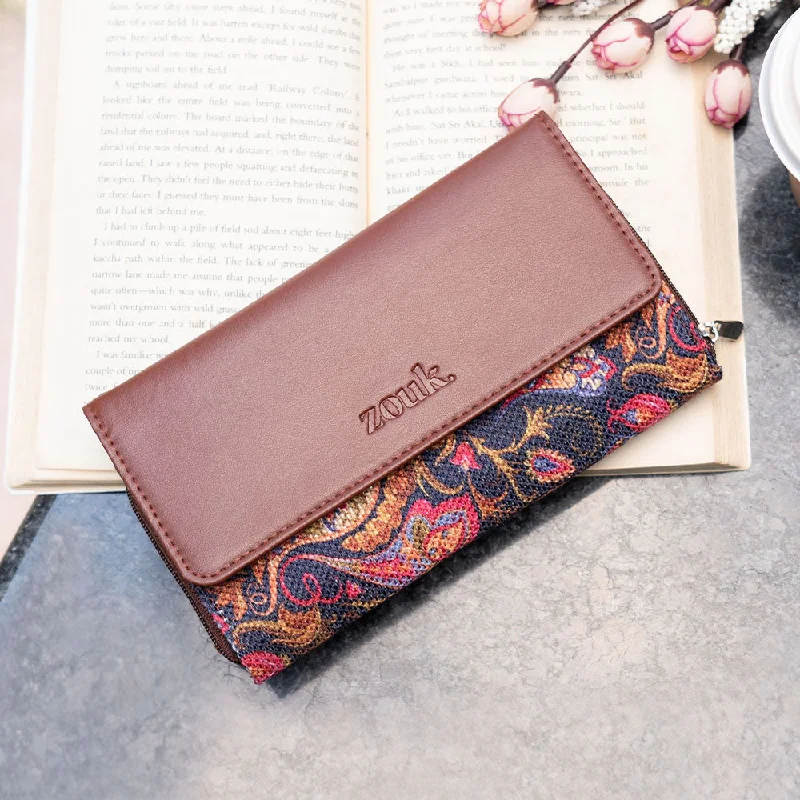 Paisley Print Wristlet Wallet