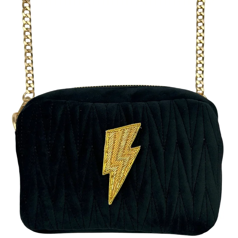 Velvet Rivington handbag in black, recycled velvet