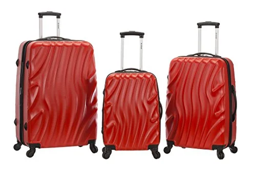 Rockland Melbourne 3 Piece Abs Luggage Set, Redwave, One Size