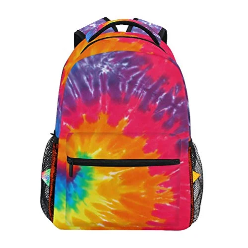 XMCL Tie Dye Durable Backpack College School Book Shoulder Bag Travel Daypack for Boys Girls Man Woman