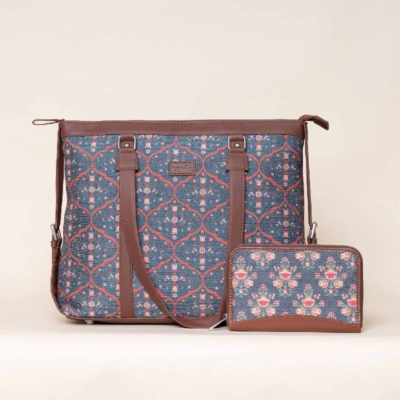 Sheesh Mahal and Mughal Garden - Office Bag & Chain Wallet Combo