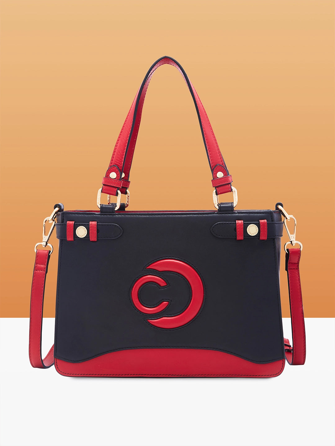 Caprese Minimal Formal Satchel Medium Black