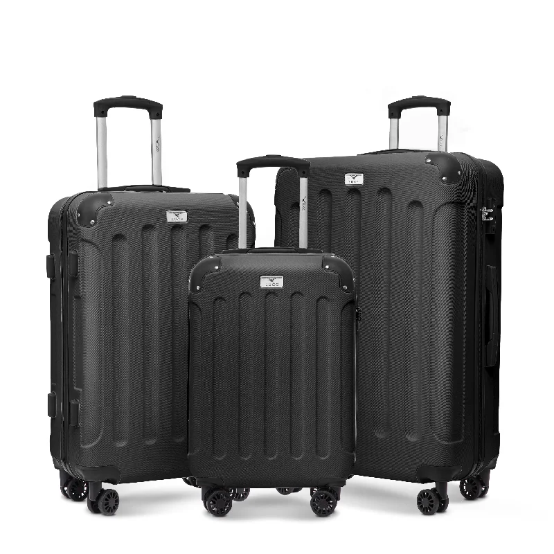 Skywander 3pc Suitcase Set in Black