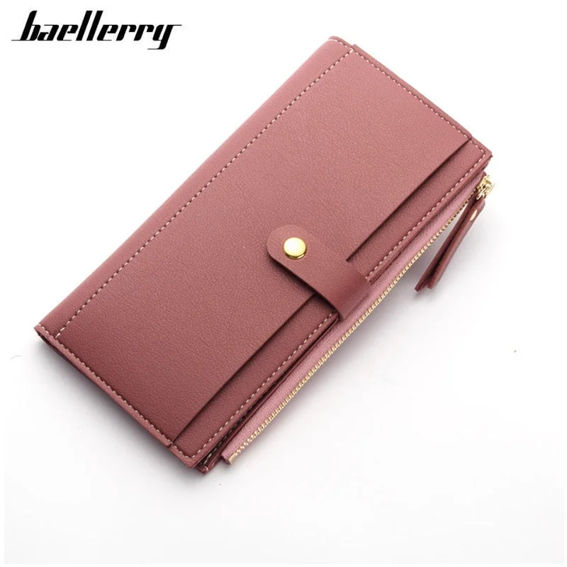 Long Solid Luxury Brand Women Wallets Fashion Hasp Leather Wallet Female Purse Clutch Money Women