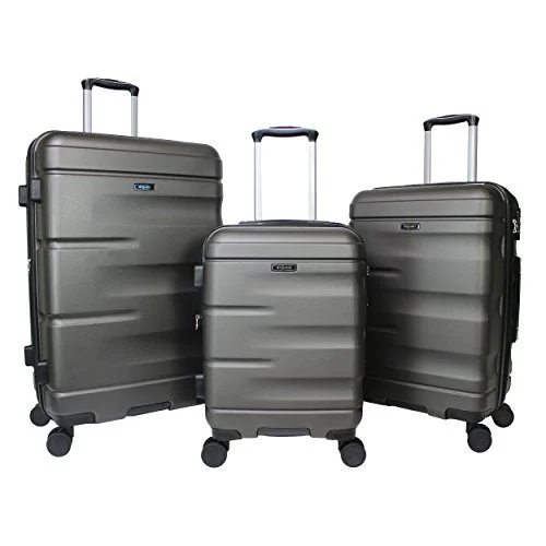 Dejuno Emerson 3-Piece Hardside Expandable Spinner Luggage Set, Charcoal