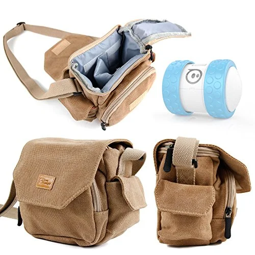 Light Brown Medium Sized Canvas Carry Bag For Sphero Ollie / Sphero Ball Robot - By Duragadget