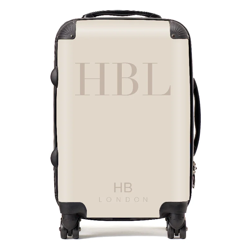 Personalised Champagne Subtle Fashion Font Initial Suitcase