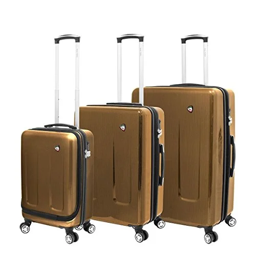 Mia Toro Italy Lucidato Catena Hardside Spinner Luggage 3 Piece Set - Bronze