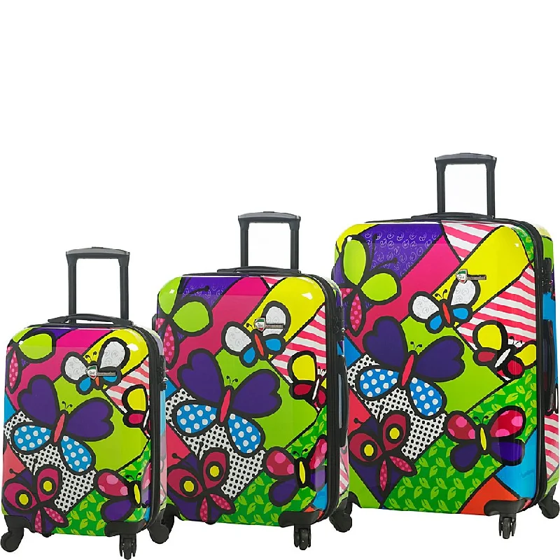 Mia Toro Italy M By Mia Toro-Butterflies Hardside Spinner Luggage 3 Piece Set