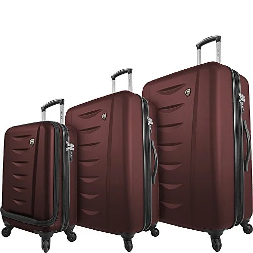 Mia Toro Italy Tasca Moderna Hardside Spinner Luggage 3 Piece Set - Burgundy